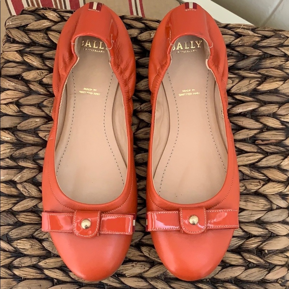 Bally Toraja Ballet Flats In Saffron Gem